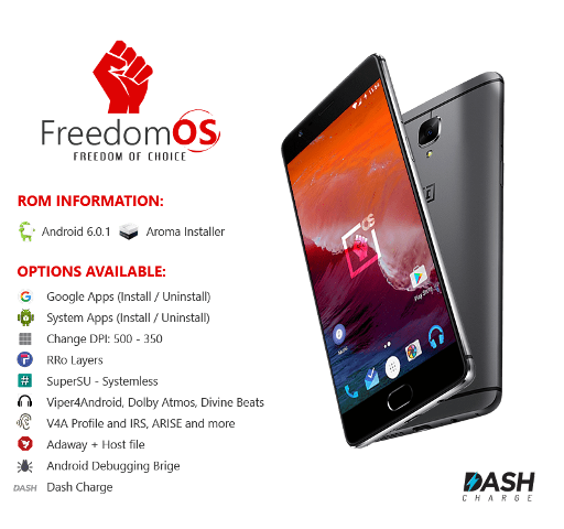 FreedomOS 1.3 Oneplus 3 - List Of Custom Rom’s For OnePlus 3 Android 6.0 Rom’s